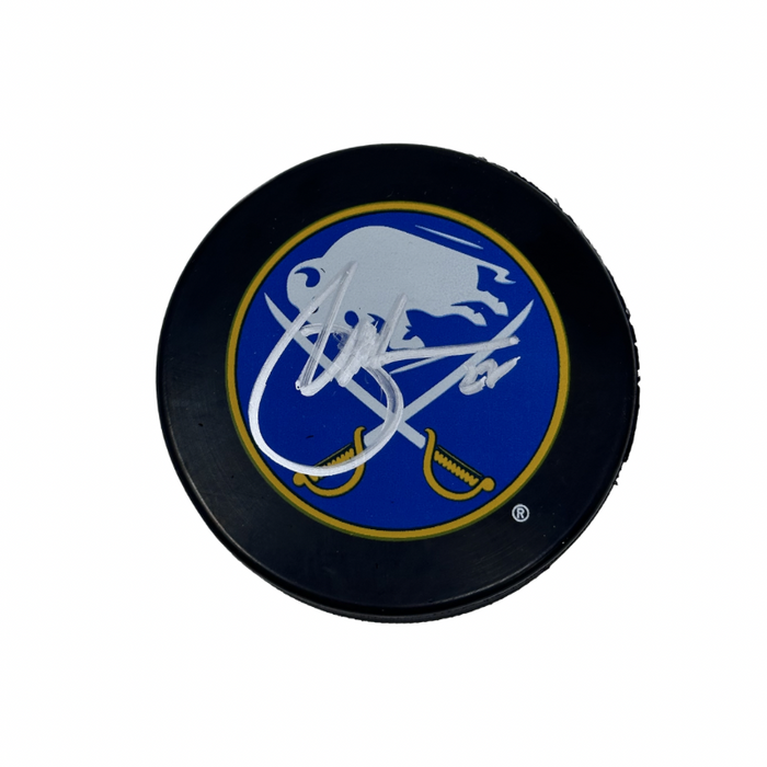 Brad May Signed Buffalo Sabres Large Logo Hockey Puck
