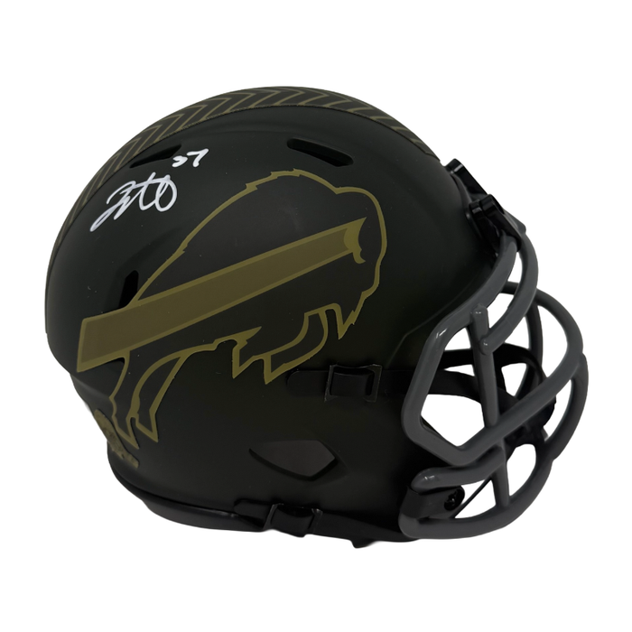 Jordan Hancock Signed Buffalo Bills 2025 Salute to Service Speed Mini Helmet