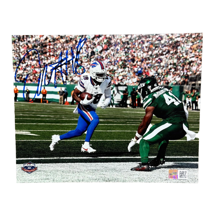 DOORBUSTER: Elijah Moore Signed Catch vs Jets 8x10 Photo
