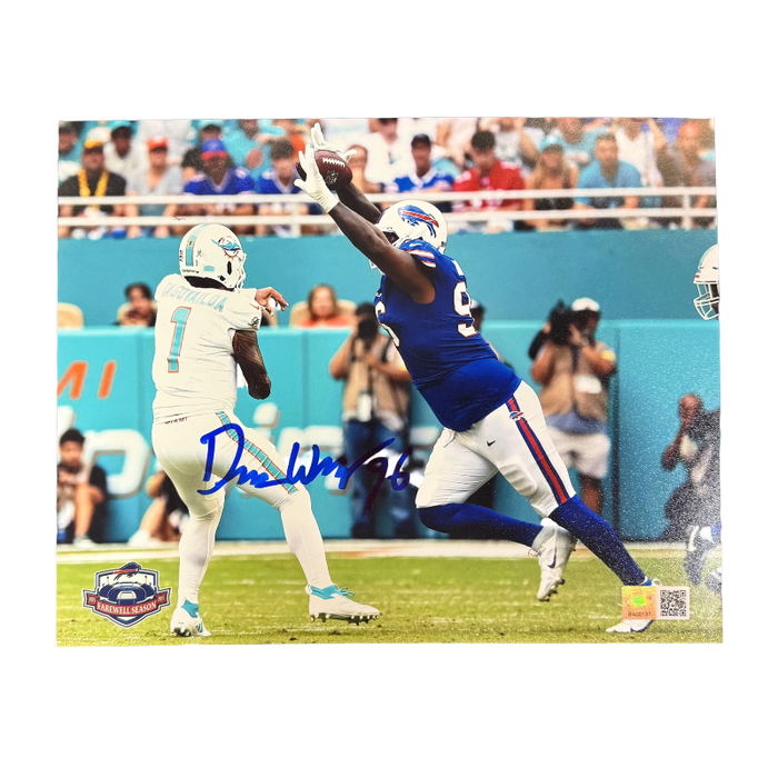 Deone Walker Signed Blocking Tua Tagovailoa 8x10 Photo