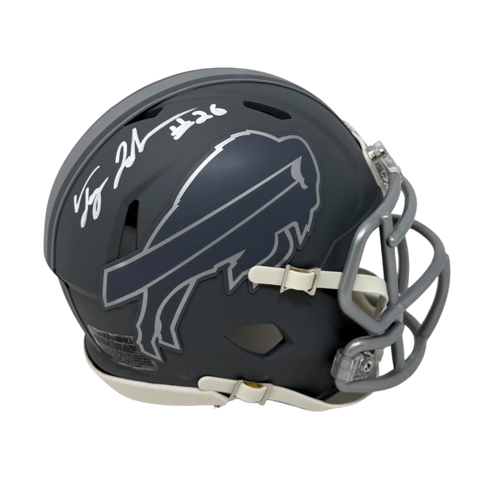 Ty Johnson Signed Buffalo Bills Slate Speed Mini Helmet