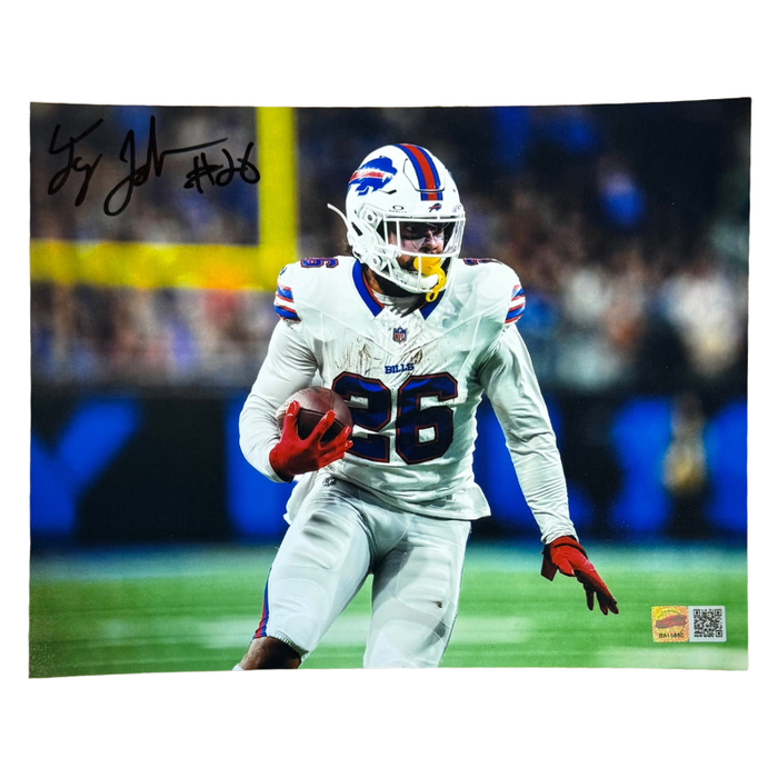 Ty Johnson Signed Close up in White 8x10 Photo