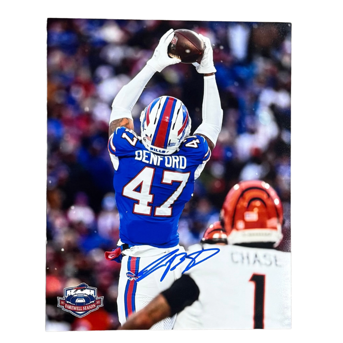 Christian Benford Signed Highpoint Interception vs Bengals Photo