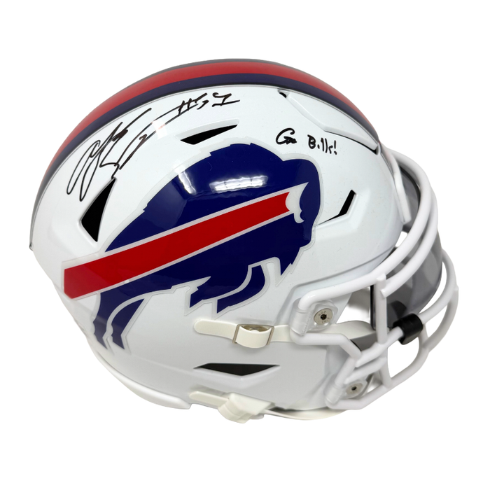 A.J Epenesa Signed Buffalo Bills 2021 Speed MIDI Helmet with Go Bills