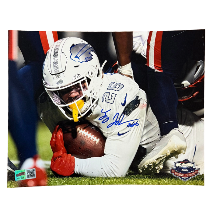 Ty Johnson Signed Rivalries Uniform Close up 8x10 Photo