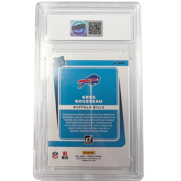 TSE Slabbed: Greg Rousseau Signed 2021 Donruss Rated Rookie Player Card Signed Cards TSE Buffalo 