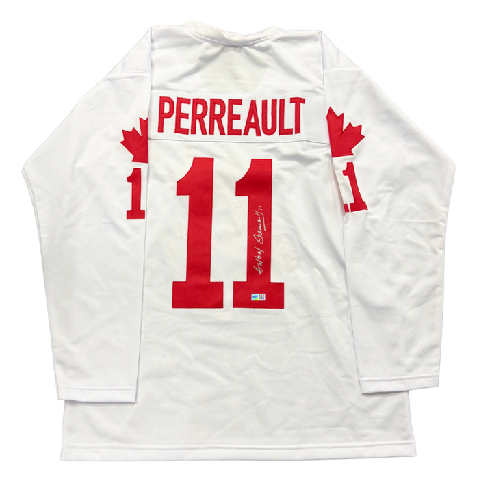 Gilbert Perreault Signed Pro-Style White Team Canada Hockey Jersey