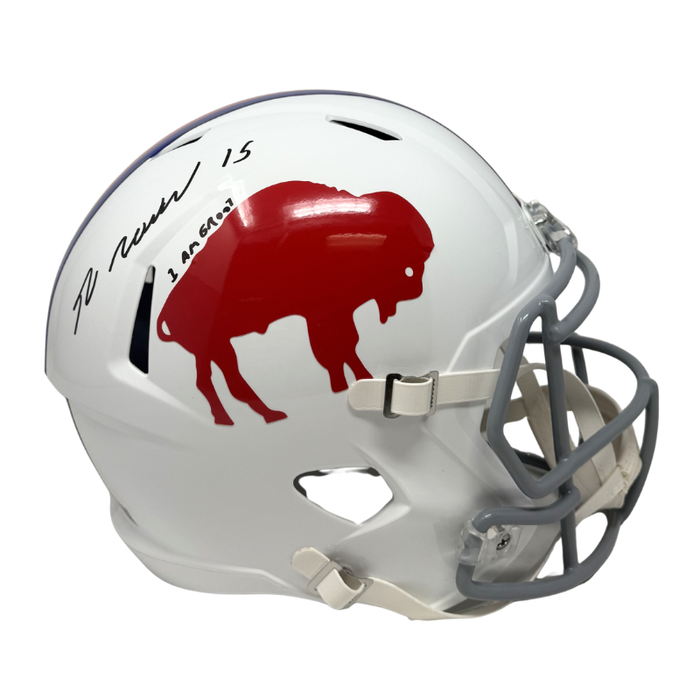 Greg Rousseau Signed Buffalo Bills Full Size Standing Buffalo Speed Replica Helmet with I Am Groot