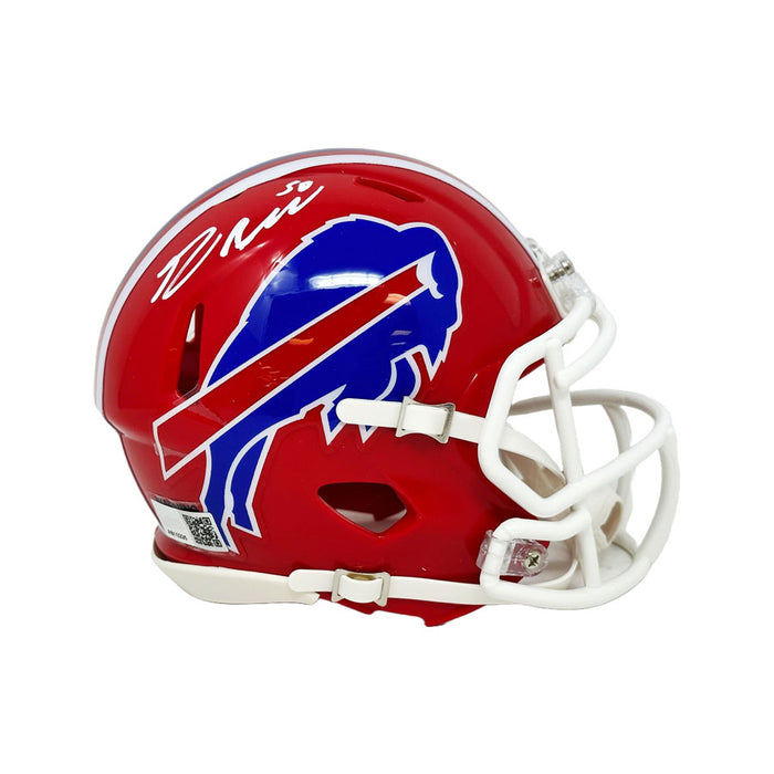 Greg Rousseau Signed Buffalo Bills Red Throwback Speed Mini Helmet