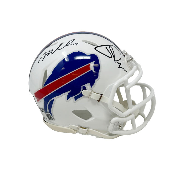 Micah Hyde and Jordan Poyer Dual Signed Buffalo Bills Speed 2021 Mini Helmet