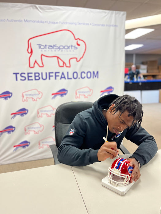 Skyler Bell Signed Buffalo Bills Red Throwback Speed Mini Helmet