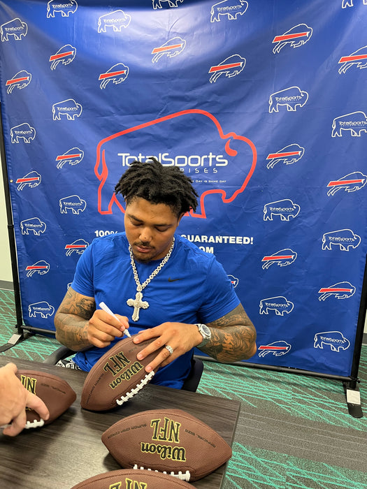 TJ Parker Signed Wilson Replica Football with "Bills Mafia"