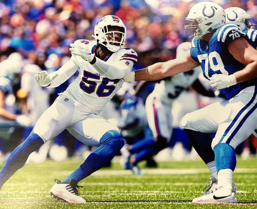 Leonard Floyd Unsigned Rushing In White vs. Colts 11x14 Photo Unsigned Photos TSE Buffalo 