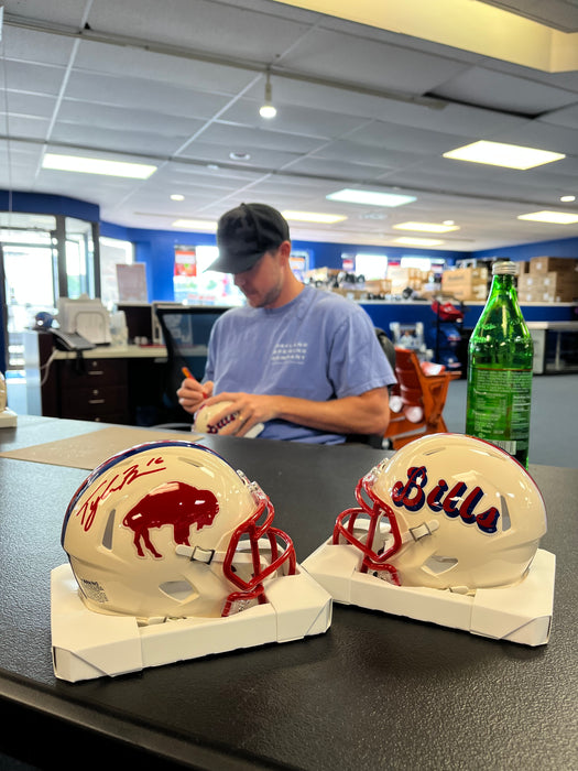 Tyler Bass Signed Buffalo Bills Retro Speed Mini Helmet