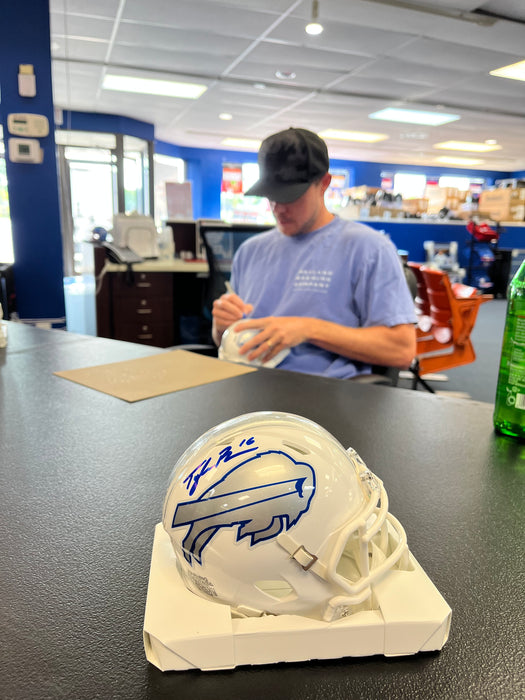 Tyler Bass Signed Buffalo Bills Rivalries Speed Mini Helmet