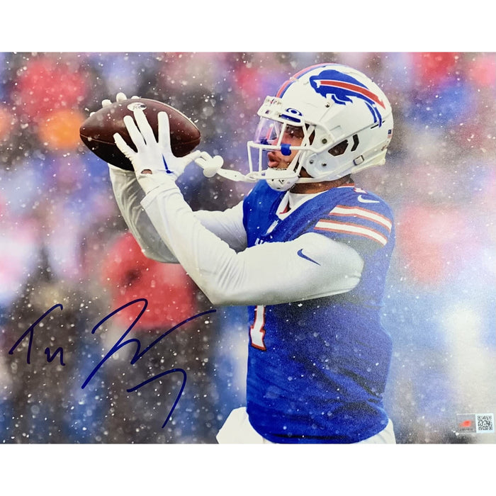 Taron Johnson Signed Close-up in Snow Photo Signed Photos TSE Buffalo 11X14 