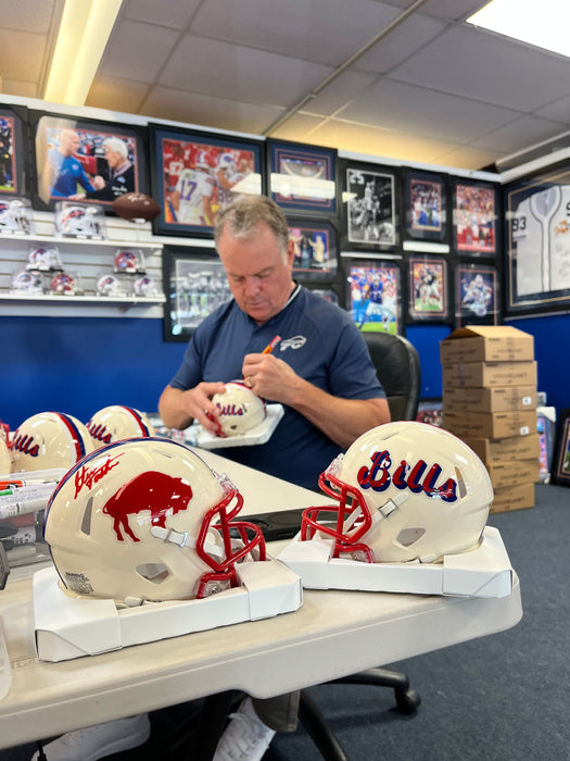 Steve Tasker Signed Buffalo Bills Retro Speed Mini Helmet