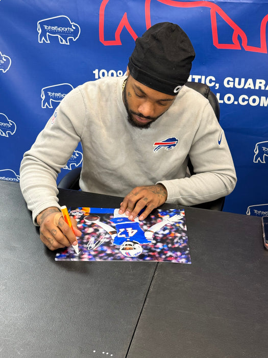 Christian Benford Signed Arms out Celebration vs Bengals Photo