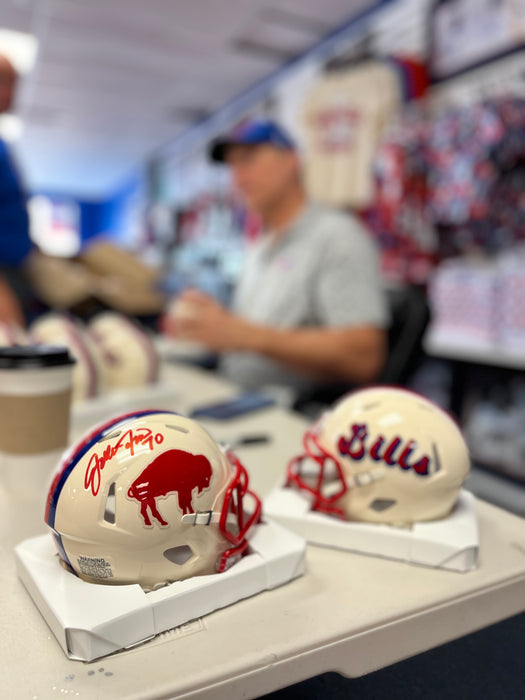 John Fina Signed Buffalo Bills Retro Speed Mini Helmet
