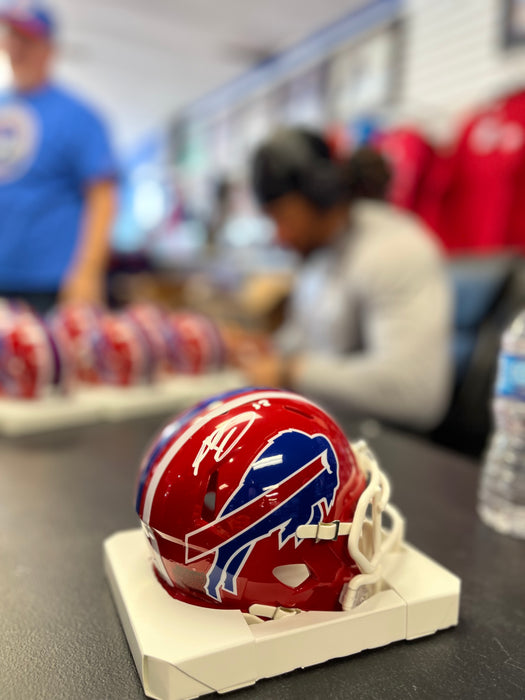 Kaleb Elarms-Orr Signed Buffalo Bills Red Throwback Speed Mini Helmet