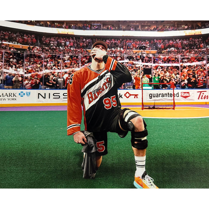 Chase Fraser Unsigned Taking a Knee Photo Signed Lacrosse Photo TSE Buffalo 8X10 