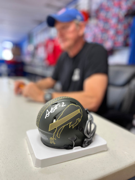 Steve Christie Signed Buffalo Bills 2025 Salute to Service Speed Mini Helmet