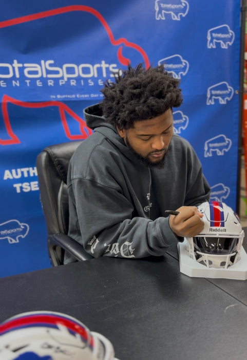 Reggie Gilliam Signed Buffalo Bills 2021 Speed MIDI Flex Helmet with Go Bills
