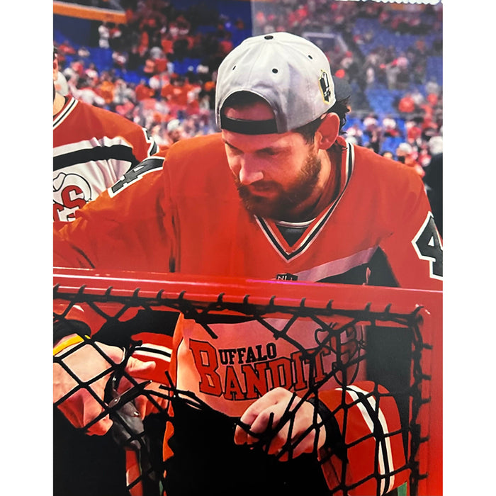 Ian MacKay Unsigned Cutting Net 11x14 Photo Signed Lacrosse Photo TSE Buffalo 