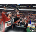 Tehoka Nanticoke Signed Holding NLL Trophy Above Head Side View Photo Signed Lacrosse Photo TSE Buffalo 11X14 