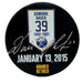 Dominik Hasek Signed Buffalo Sabres Retirement Banner Puck Signed Hockey Pucks TSE Buffalo 