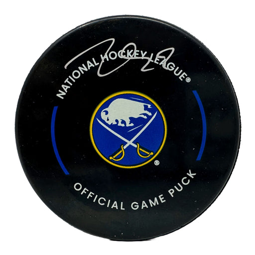 Zach Benson Signed Buffalo Sabres Game Model Puck Signed Hockey Pucks TSE Buffalo 