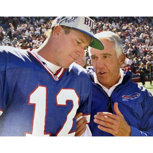 Marv Levy Unsigned Talking to Jim Kelly 8x10 Photo Unsigned Photos TSE Buffalo 