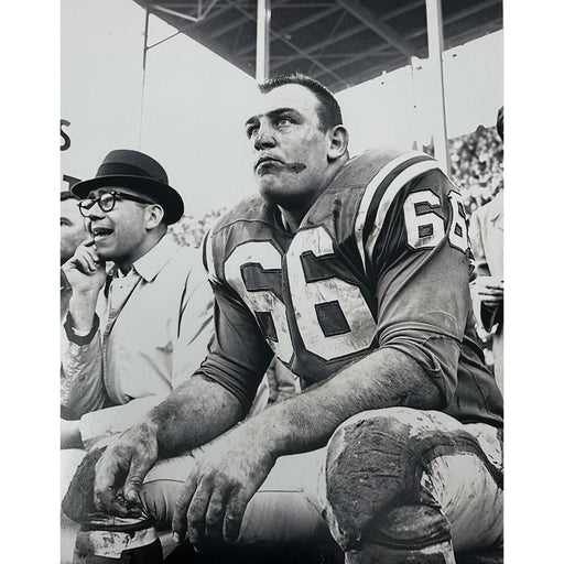 Billy Shaw Unsigned Black and White Sitting On Bench 11x14 Photo Unsigned Photos TSE Buffalo 