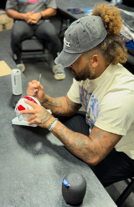 Ty Johnson Signed Buffalo Bills Standing Buffalo Speed Mini Helmet