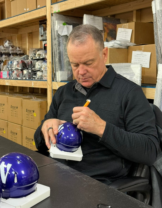 Steve Tasker Signed Northwestern Speed Mini Helmet