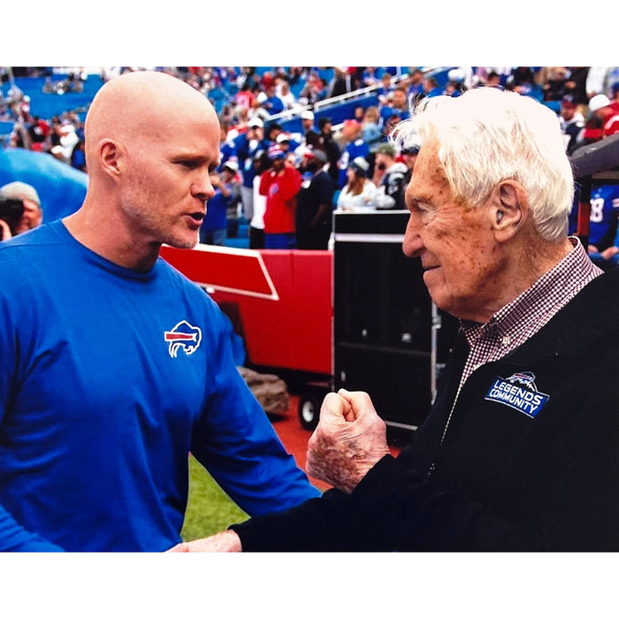 Marv Levy Unsigned Talking to Sean McDermott 11x14 Photo Unsigned Photos TSE Buffalo 