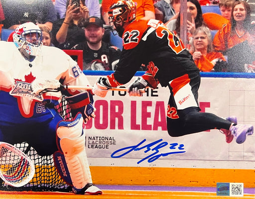 Josh Byrne Signed Jump Shot vs Toronto 8x10 Photo Signed Lacrosse Photo TSE Buffalo 