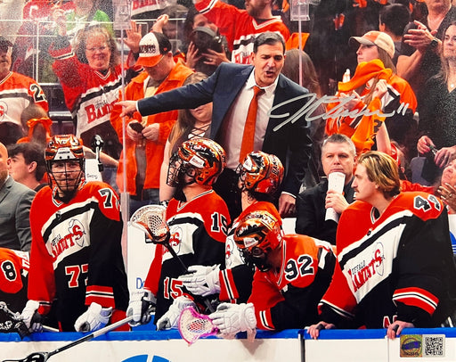 John Tavares Signed Coaching on the Bench Photo Signed Lacrosse Photo TSE Buffalo 