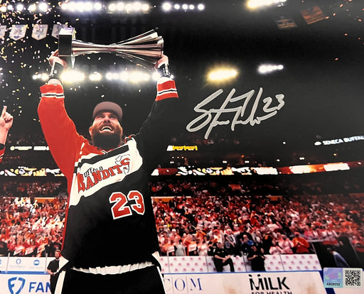 Steve Priolo Signed Holding 2024 NLL Championship Trophy 8x10 Photo Signed Lacrosse Photo TSE Buffalo 