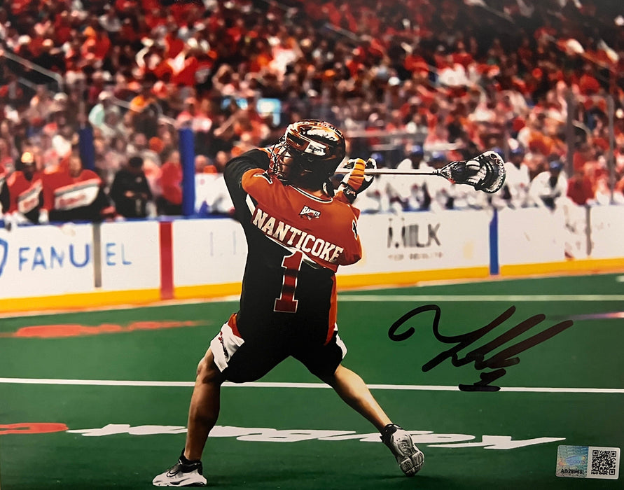 Tehoka Nanticoke Signed Shooting the Ball 8x10 Photo Signed Lacrosse Photo TSE Buffalo 