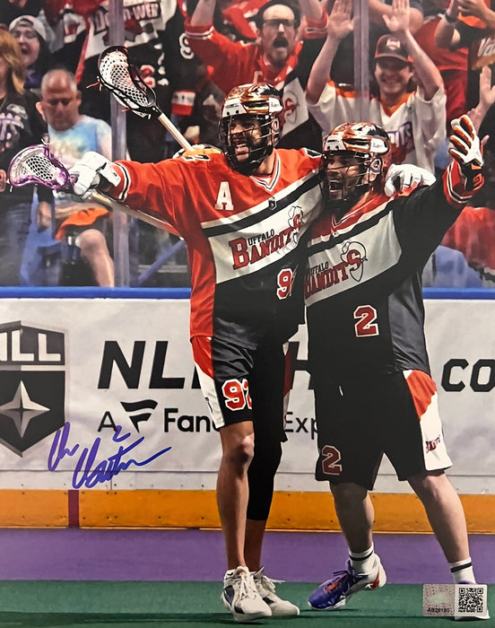 Chris Cloutier Signed Celebrating with Dhane Smith 8x10 Photo Signed Lacrosse Photo TSE Buffalo 