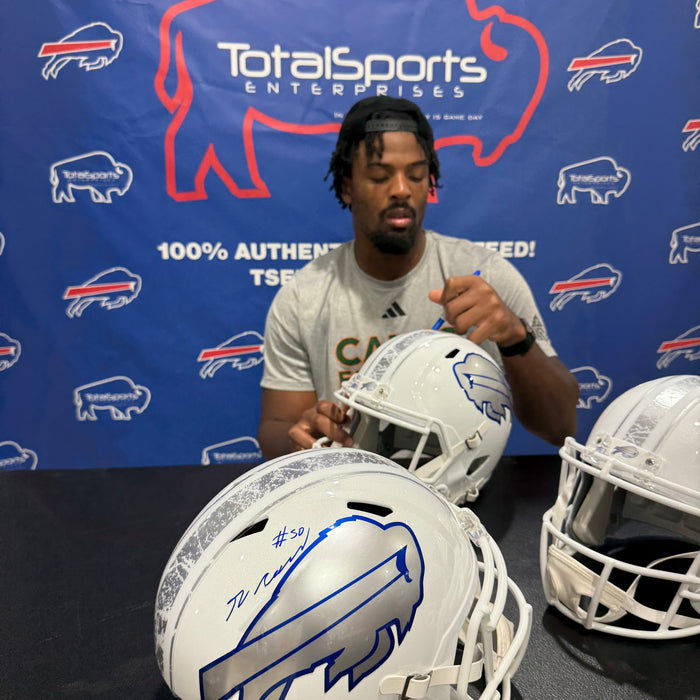 Greg Rousseau Signed Buffalo Bills Full Size Rivalries Speed Replica Helmet