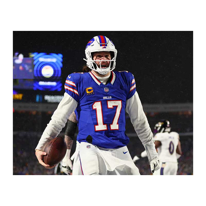 Josh Allen Close-Up Vs. Ravens Unsigned Photo