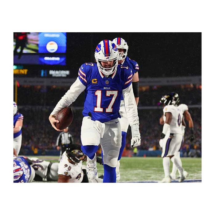 Josh Allen Stomp Vs. Ravens Unsigned Photo