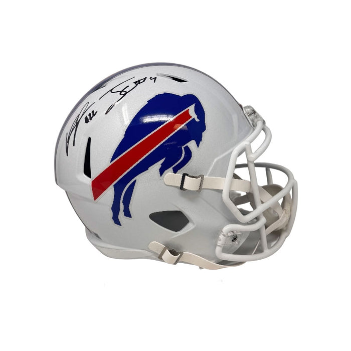 James Cook and Ray Davis Dual Signed Buffalo Bills Full Size 2021 Speed Replica Helmet