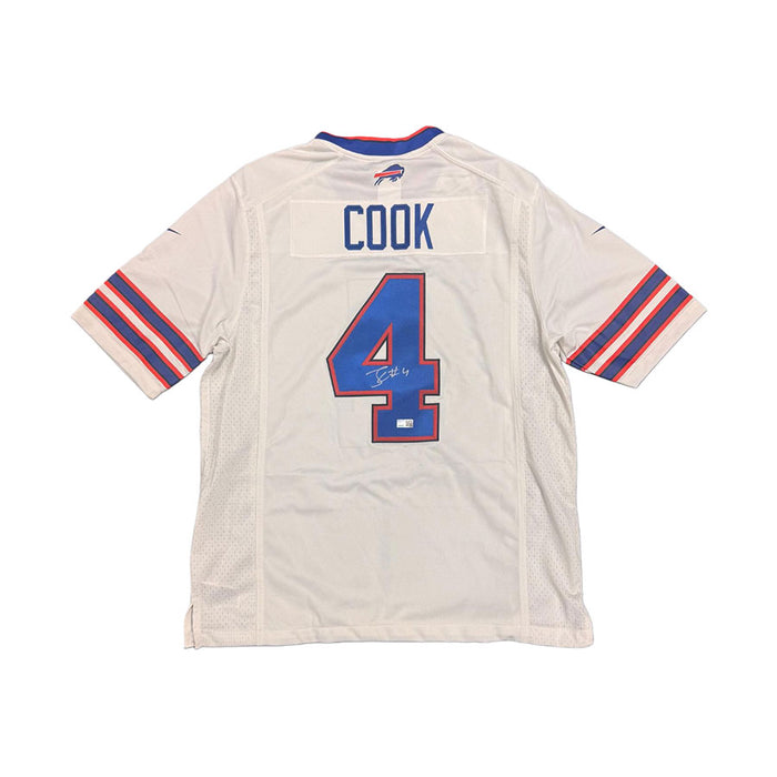 James Cook Signed Buffalo Bills Nike Authentic Stitched White Jersey