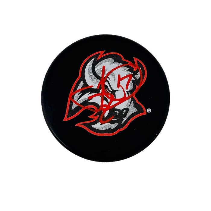 Jason Zucker Signed Buffalo Sabres Large Goathead Logo Puck