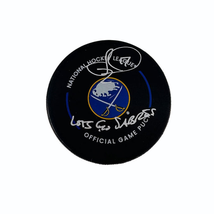 Jason Zucker Signed Buffalo Sabres Game Model Puck with Let's Go Sabres