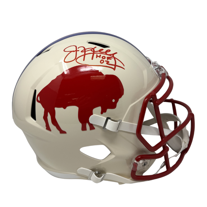 Jim Kelly Signed Buffalo Bills Full Size Retro Speed Replica Helmet with "HOF 02"