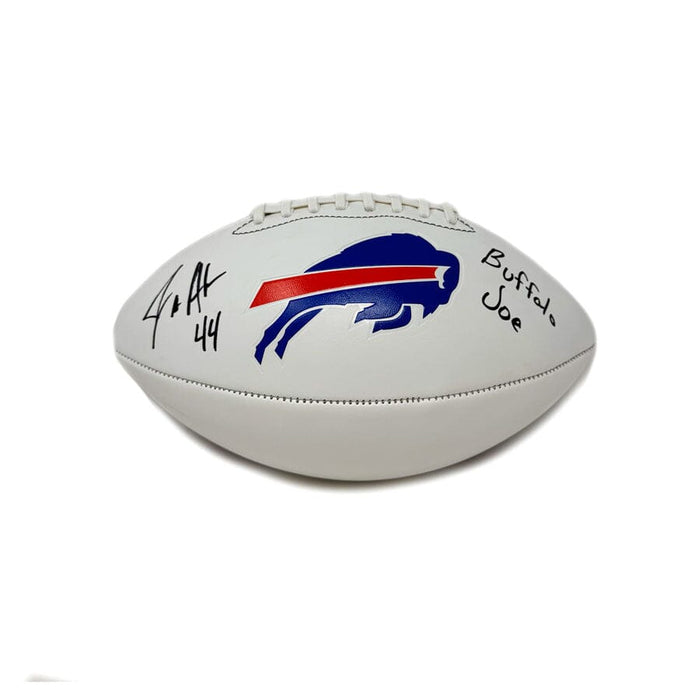 Joe Andreessen Signed Buffalo Bills White Logo Football with Buffalo Joe Signed Footballs TSE Buffalo 